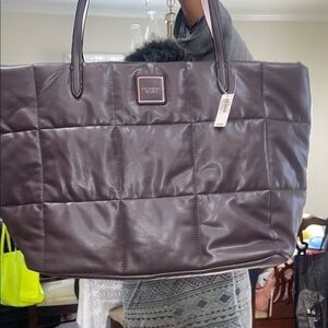 VICTORIA SECRET Quilted Brown Tote Bag BRAND NEW BROWN